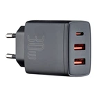 Мережевий Зарядний Пристрій 1Type-C+2USB Baseus Compact Quick Charger 30W Black