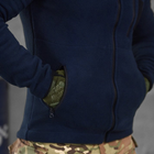 Чоловіча флісова Кофта ДСНС із Липучками під шеврони / Щільна Фліска синя розмір 3XL - зображення 6