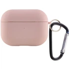 Ударопрочный силиконовый Футляр с микрофиброй для наушников AirPods Pro / Pink Sand