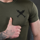 Потовідвідна чоловіча футболка з принтом Coolmax олива розмір 2XL - зображення 5