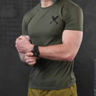 Потоотводящая мужская футболка с принтом Coolmax олива размер L - изображение 3