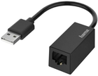 Adapter Hama USB 2.0 Type-A - RJ-45 M/F Black (4047443437259) - obraz 1