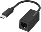 Адаптер Hama USB Type-C - RJ-45 M/F Black (4047443437235) - зображення 1