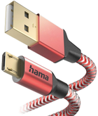 Кабель Hama Reflected micro-USB - USB Type-A M/M 1.5 м Red (4047443486875) - зображення 1