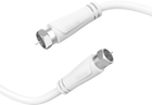 Kabel antenowy Hama Koaksjalny-F - Koaksjalny-F M/M 90DB 1.5 m White (4047443434104) - obraz 1