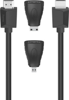 Kabel Hama HDMI - HDMI + 2 x Adapter mini/micro HDMI M/M 1.5 m Black (4047443441805) - obraz 1