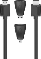 Kabel Hama HDMI - HDMI + 2 x Adapter mini/micro HDMI M/M 1.5 m Black (4047443441805)