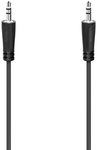 Kabel Hama Stereo mini-jack 3.5 mm - mini-jack 3.5 mm M/M 0.5 m Black (4047443438737) - obraz 1