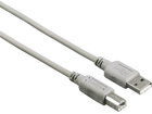 Кабель Hama USB Type A - USB Type B M/M 3 м Grey (4047443442291) - зображення 1