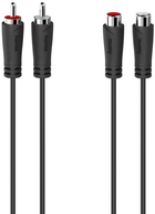 Подовжувач Hama 2 x RCA-jack - 2 x RCA-jack M/M 1.5 м Black (4047443434340) - зображення 1