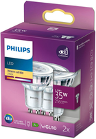 Набір світлодіодних ламп Philips Classic GU10 3.5W 2 шт Warm White (8718699774295) - зображення 1