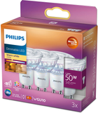 Набір світлодіодних ламп Philips WarmGlowDim Classic C90 GU10 3.8W 3 шт Warm White (8718699776459) - зображення 1