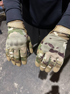 Перчатки сенсорные тактические полнопалые с защитой костяшек пальцев XL Мультикам - изображение 2