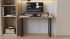Стол письменный Кнап 2 Ferrum-decor 750x1000x600 Черный металл ДСП Дуб Сан-Марино 16 мм (KNAP2002)
