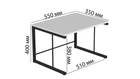 Підставка для мікрохвильовки Kitchen K301 Ferrum-decor 400x550x350 Чорний метал ДСП Білий 16 мм (KITCH30101)