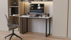 Стіл письмовий Кнап 2 Ferrum-decor 750x1200x700 Чорний метал ДСП Білий 16 мм (KNAP2033)