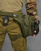 Тактическая поясная сумка на ногу Cordura 1000D олива (14674) - изображение 5