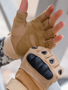 Тактичні перчатки, рукавички армійські без пальців (койот) ON-011 - зображення 7