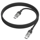 Кабель HOCO Spirit Type-C to Type-C transparent charging data cable U129 |60W/3A, 1.2M| черный