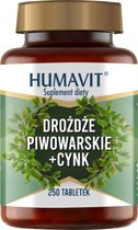 Suplement diety Goldstudio Humavit Drożdże piwowarskie + Cynk 250 tabletek (5903129301124)