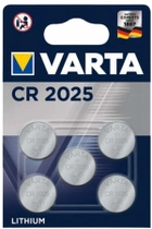 Літієві батарейки Varta Knopfzelle CR2025 Blister 3 В 5 шт (6025101415) - зображення 1