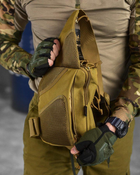 Тактическая патрульная сумка-слинг Silver Knight 1л однолямочная койот (85752) - изображение 7