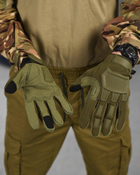 Армейские штурмовые полнопалые перчатки M олива (13426) - изображение 3