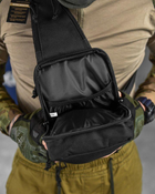 Тактична патрульна сумка-слінг Silver Knight 1л однолямкова чорна (85750) - зображення 6