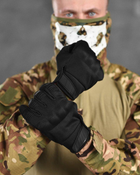 Тактические штурмовые полнопалые перчатки М черные (17100) - изображение 3