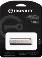 Флеш пам'ять USB Kingston IronKey Locker+ 50 128GB USB 3.2 Silver (IKLP50/128GB) - зображення 3