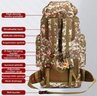 Водонепроникний тактичний рюкзак Tacal-A4 80L (4 в 1) - зображення 4