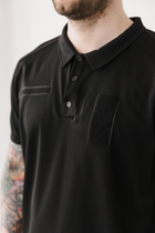 Чоловіча футболка мілітарі-поло з липучками для шевронів, чорний, розмір S - зображення 4