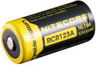 Bateria Nitecore NL166 CR123A 650 mAh Li-ion (6952506490318) - obraz 1