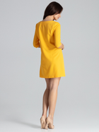 Sukienka trapezowa damska z dekoltem Lenitif L001 L Żółta (5902194355681) - obraz 2
