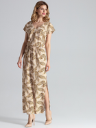 Плаття довге літнє жіноче Figl M668 XL Бежеве (5902194367844) - зображення 4
