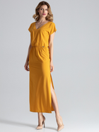Плаття довге літнє жіноче Figl M668 XL Гірчичне (5902194367967) - зображення 4