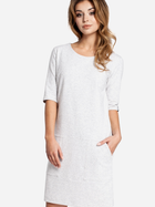 Sukienka krótka jesienna damska BeWear B033 XL Jasnoszara (5902041185362) - obraz 3