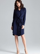 Плаття-сорочка міді літнє жіноче Lenitif L031 S Темно-синє (5902194365536) - зображення 3