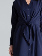 Плаття-сорочка міді літнє жіноче Lenitif L031 XL Темно-синє (5902194365567) - зображення 6