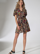 Плаття-сорочка коротке літнє жіноче Figl M739 XL Чорне (5902194385749) - зображення 3