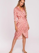 Плаття на запах міді літнє жіноче Made Of Emotion M668 S Рожеве (5903887663953) - зображення 3