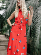 Sukienka koszulowa midi letnia damska BeWear B230 XL Czerwona (5903887656801) - obraz 5