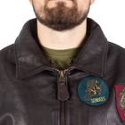 Куртка лётная кожанная Sturm Mil-Tec Flight Jacket Top Gun Leather with Fur Collar 3XL Brown - изображение 4