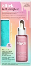 Набір для догляду за тілом Sliick Buff + Brighten Ingrown Rescue Kit Exfoliating Body Mitt Рукавичка для пілінгу тіла + Сироватка для тіла 30 мл (78462472147) - зображення 1