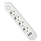 Сітковий фільтр живлення Voltronic F04U, 4роз EU, 3*USB White (F04U-White)
