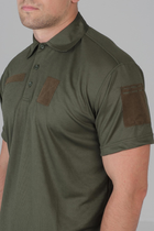 Чоловіча потовідвідна футболка Поло Coolmax у кольорі олива 50 - зображення 3