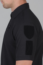 Футболка Поло Мужская с липучками под шевроны для Полиции / Ткань Cool-pass цвет черный 50 - изображение 4