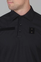 Футболка Поло Мужская с липучками под шевроны для Полиции / Ткань Cool-pass цвет черный 46 - изображение 2