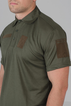 Чоловіча потовідвідна футболка Поло Coolmax у кольорі олива 60 - зображення 3