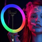 Кільцева RGB лампа блогера з тримачем телефону, LED світильник Ø26 см